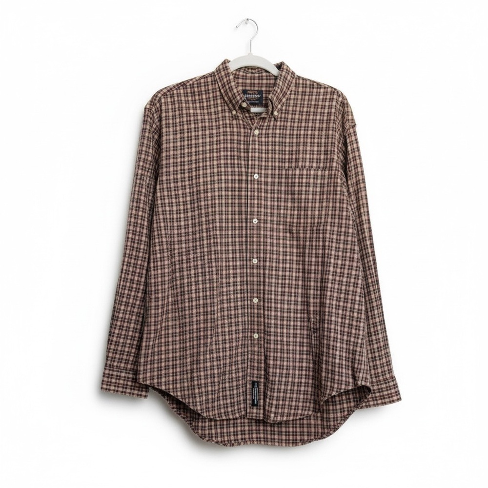 Black Label Ralph Lauren Heritage Windowpane Flannel Quality Cotton Sz L Y2K